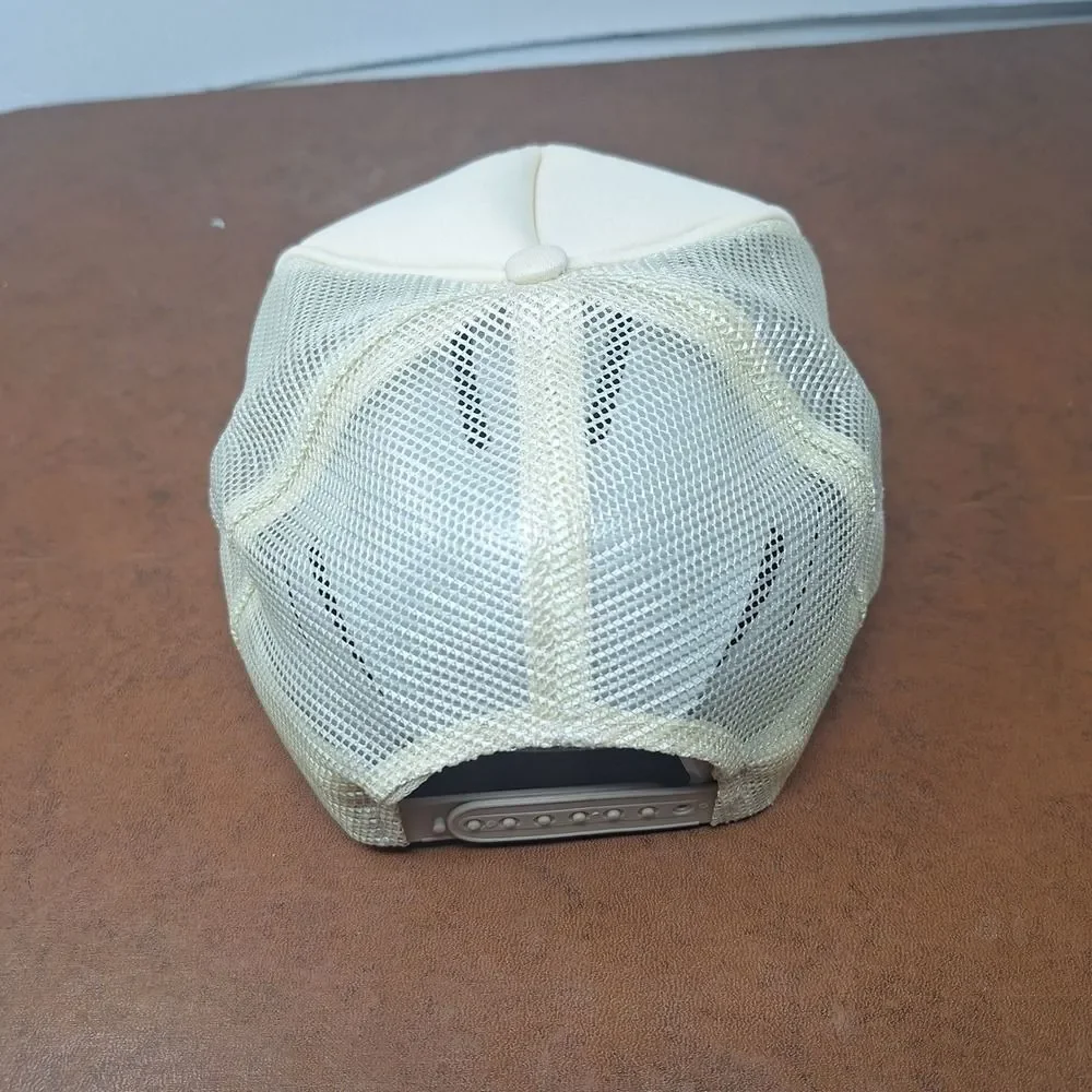 Vintage Thunder Country 99.3 FM Trucker Hat Cream Mesh Snapback Cap One Size